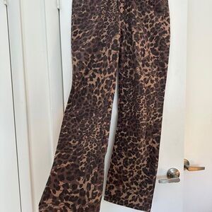 Abercrombie & Fitch Baggy Low Rise Leopard Print Jeans